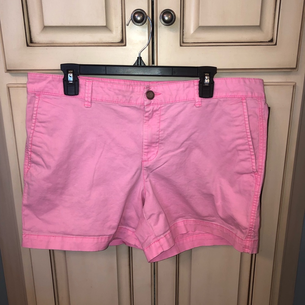 Neon Pink 5” Khaki shorts by The Gap